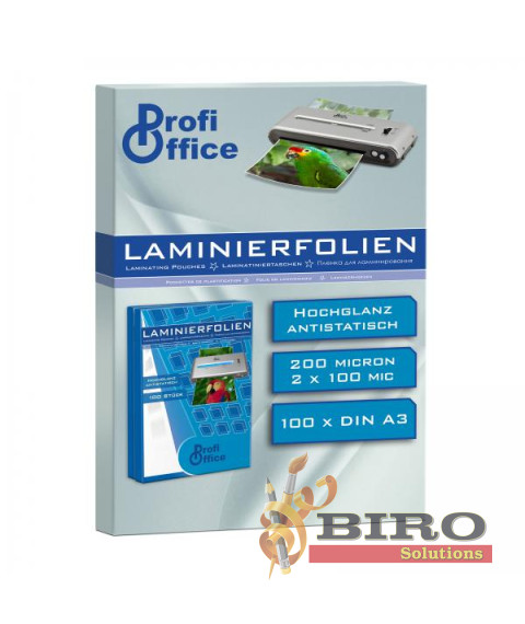 Peliculă pentru laminare A3 2x100mic(200), 100 buc ProfiOffice 